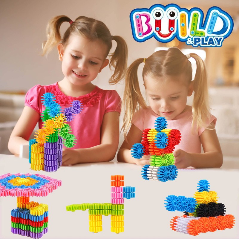 SIENIANLINE Gears Interlocking Learning Set - Building Set for Beginners