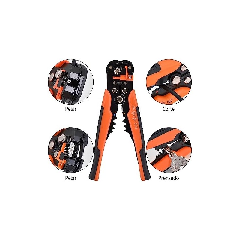 HuLuHouse Pinza Pelacables AutomáTica, pela cables, Naranja