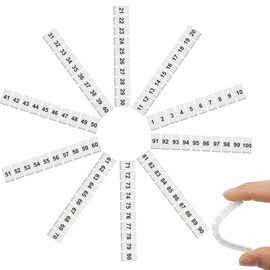 Terminal Marker Strip,10 Pcs Terminal Blocks Labels Tags Markers Bar for UK2.5B/UK5N /UDK4/ UKK5 DIN Rail Terminal Blocks(1-100)