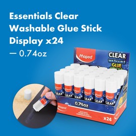 Maped Essentials Clear Washable Glue Stick Display x24-0.74oz (747249)