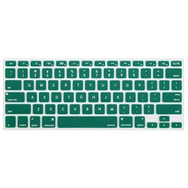 MOSISO Silicone Keyboard Cover Compatible with MacBook Air 13 inch A1466 A1369 2010-2017&Compatible with MacBook Pro 13/15 inch (with/Without Retina Display, 2015 or Older Version), Peacock Green
