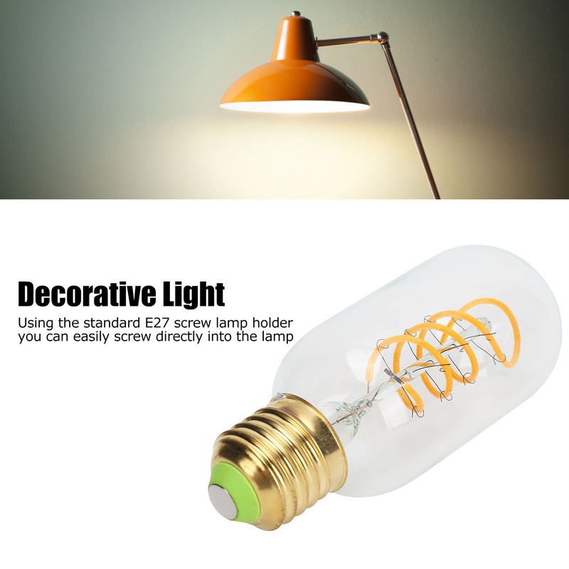 LED Bulb Double Spiral Antique Flexible Filament Retro Decoration E27