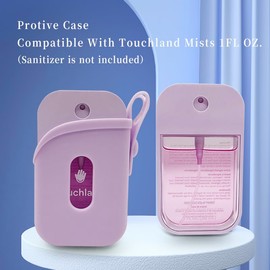 FIVEFULU Silicone Case Compatible with Keychain for Touchland【Adjustable Strap】【Portable】【Easy to Clean】 for Power Mist and Glow Mist 1FL OZ. (Purple)