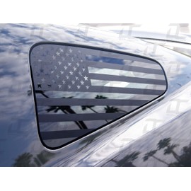 Decal Concepts Flat Black American Flag Rear Quarter Window Accent Decal (Fits Mustang 2010-2014)
