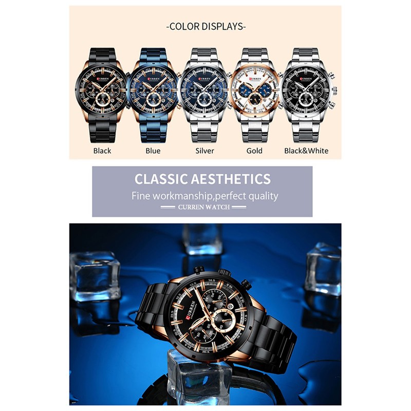 CURREN 8355 Luxury Classic Business Quartz Men Watch 3ATM Waterproof
