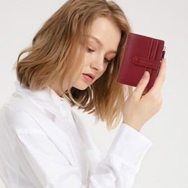 sonluk GeldböRse Women's Small Wallet with RFID Blocking Women's PU Leather Zip Wallet Credit Card Holder for Women, A13 red, Casual