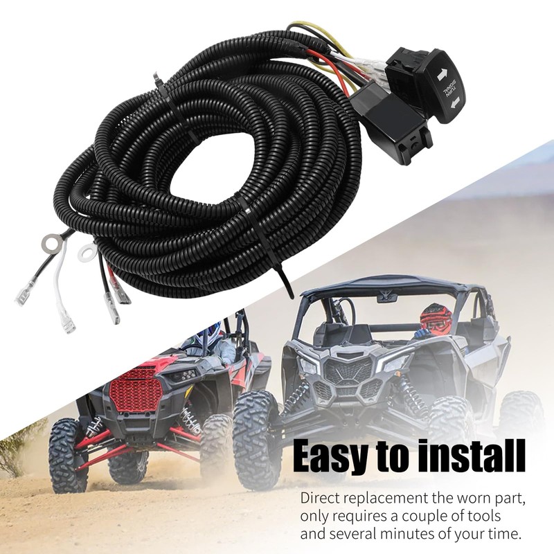 Vkinman UTV Turn Signal Wiring Harness with Rocker Switch Flasher