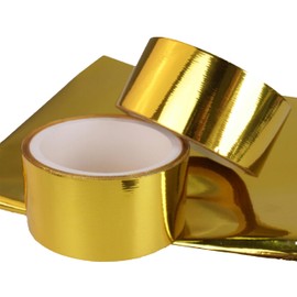 TRS Motorsport Gold Heat Reflective Tape Roll, Temperatures upto 850°F, Thermal Heat Wrap, Heat Shield (9m)