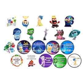 HHTDesigns Bottle Cap Images (25mm) 1"  Precut ~ Inside Out ~ inspired - Lot of 40 images 1"