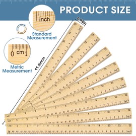 100 Pack Wooden Ruler 12 Inch, Rulers Bulk for Classroom, Wood Ruler with Centimeters and Inches, 2 Scale Measuring Rulers for Kids Students Teacher, Ideal Back to School Office Home Supplies