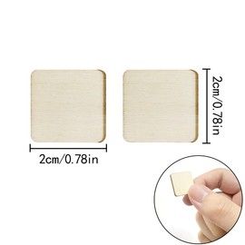 WELANE Square Wood Slices, 70 PCS Unfinished Blank Wood Chip for DIY Crafts, Paintings, Pyrography, Christmas Decorations (20mm/0.78in)