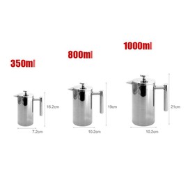 Coffee Press French Press Stainless Steel Double Wall Insulated with Filter Coffee Teapot 350ml