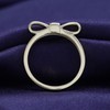 Round Shape White Natural Diamond Accent Ribbon Bow Ring In