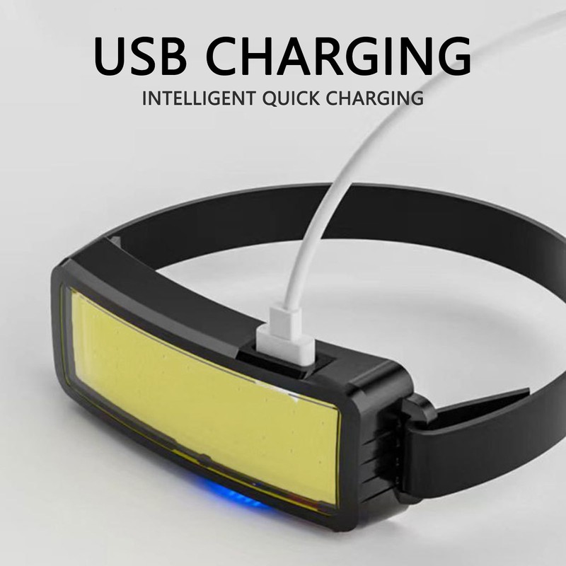 LED Headlight USB Charging IP64 Waterproof Adjustable Floodlight Head Lamp