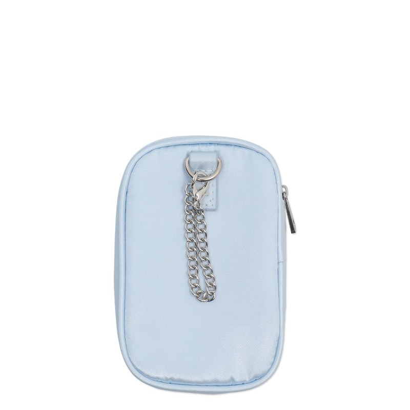 Wigo Women's Double Ribbon, Satin Sewn Pouch, saxon blue