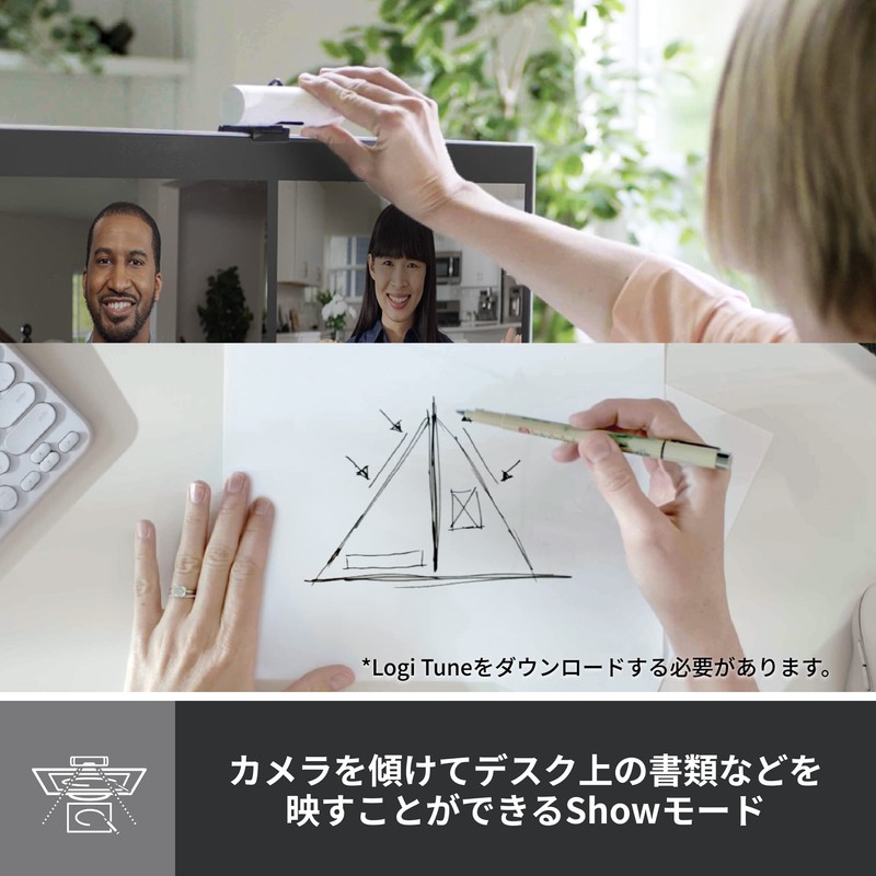 Logicool Webcam, Full HD, 1080P, Autofocus, Auto Light Correction, Noise