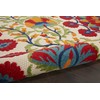 Nourison Aloha Indoor/Outdoor Floral Red/Multi 12' Runner Area Rug ,