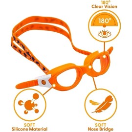 Sunlite Sports Kids Swim Goggle with Anti-Fog and UV Protection - Orange