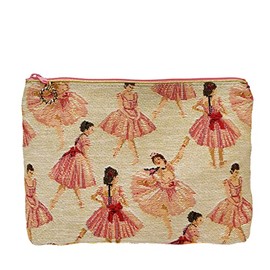 Ballerina Gobelin Square Pouch, Made in Japan, beige