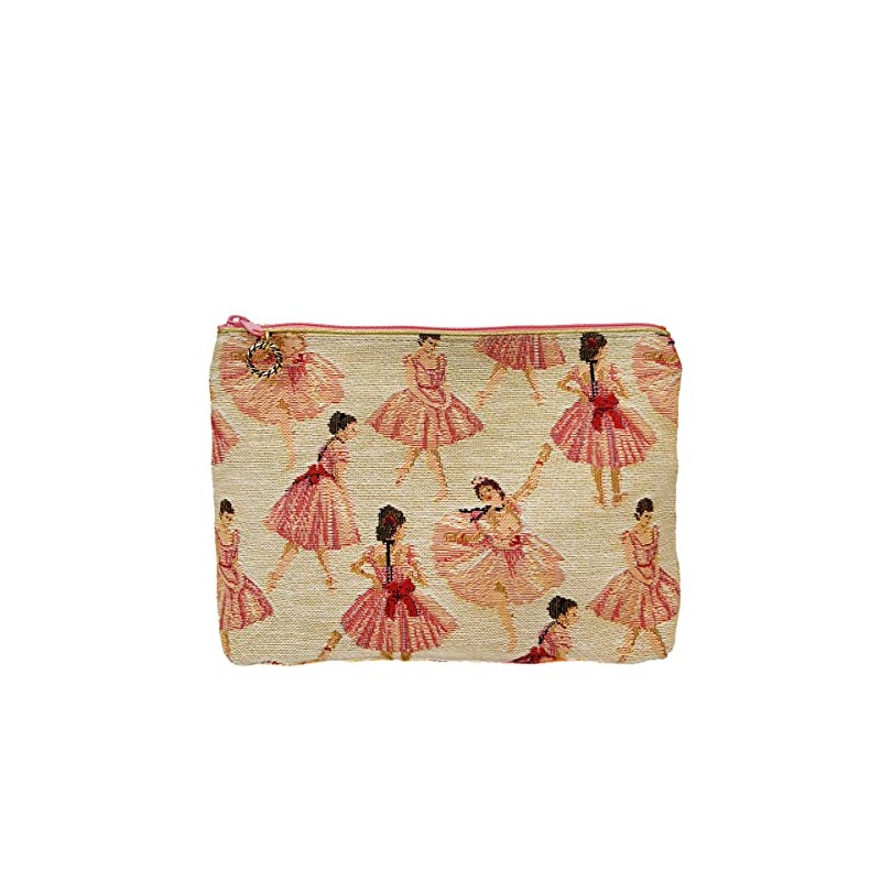 Ballerina Gobelin Square Pouch, Made in Japan, beige