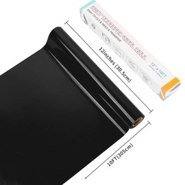 Black Heat Transfer Vinyl - Lya Vinyl 12" x 10ft Black Iron on Vinyl Roll for Cricut, Silhouette Cameo, Premium HTV for DIY Clothes, Bags, Shoes and Other Textiles
