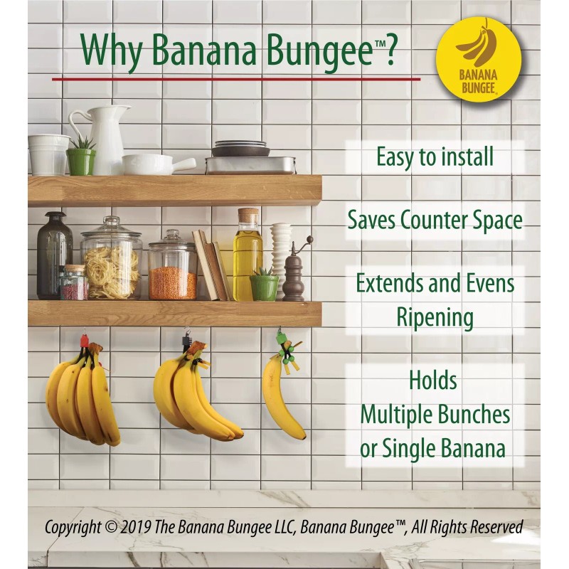 The Banana Bungee Banana Holder Hanger - Hook Stand Basket