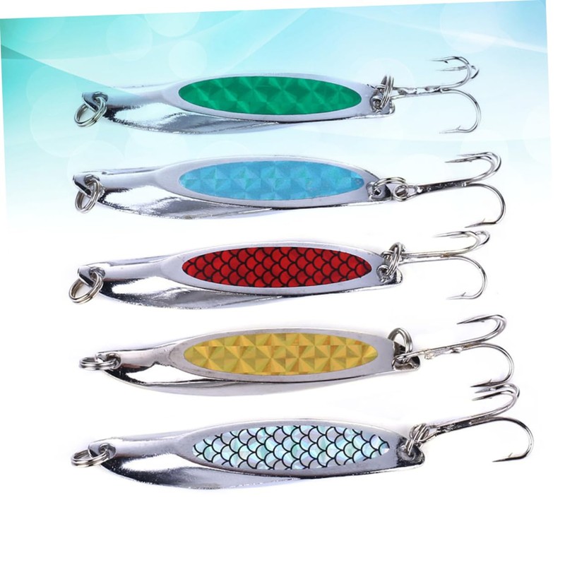 BESPORTBLE 5pcs Sequins Fishing Lures Beveling Hook Baits for Anglers