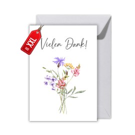 Thank You Card with Envelope – Thank You! Thank You Card Farewell Card as Folding Card Farewell – Wedding Thank You Card (XXL DIN A4)