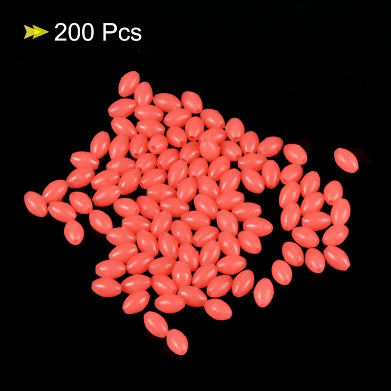 PATIKIL 200pcs 5x3.4mm Luminous Fishing Beads Soft Plastic Glow Bait