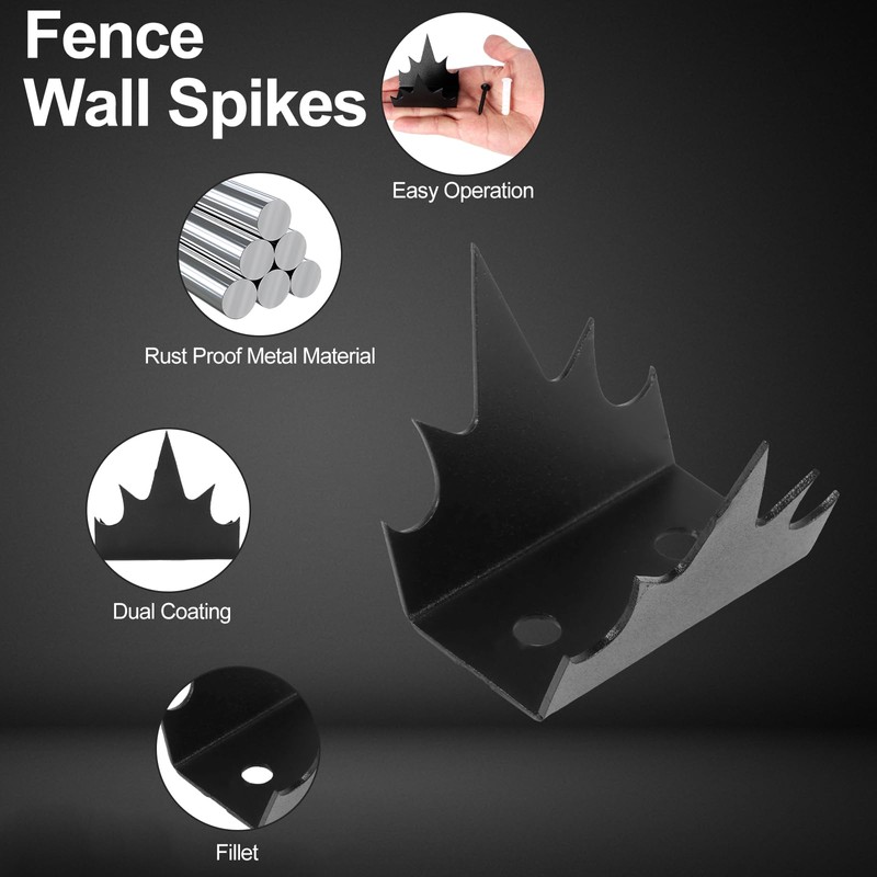 12Pcs Fence Wall Spike Metal Anti-Climb Fence Security Spike with