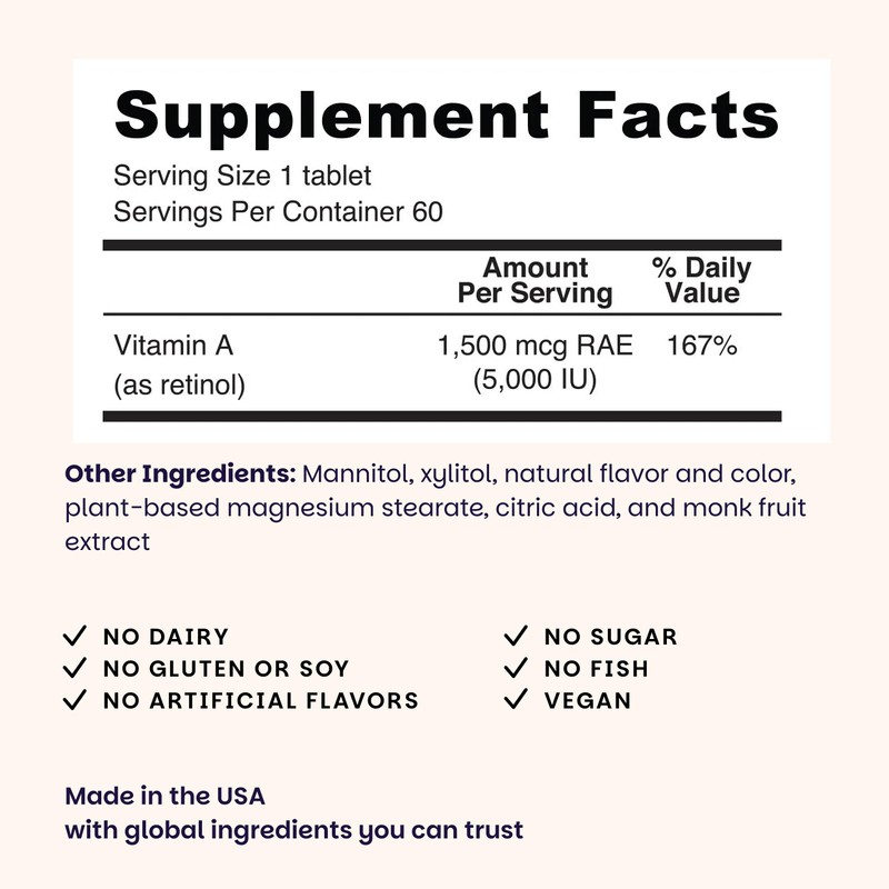 EZ Melts Vitamin A - Skin, Eye & Bone Health
