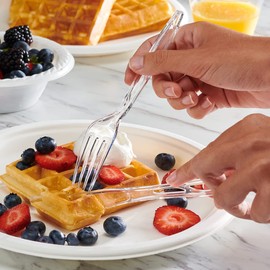 Comfy Package [50 Count] Premium Heavyweight Disposable Forks - Clear Plastic Forks, Plastic Cutlery, Perfect for Parties, Events, and Catering