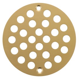 Round 4 Inch Screw-in Floor Drain Cover Replacement Shower Drainer Grate with Screws (Brushed Golden)