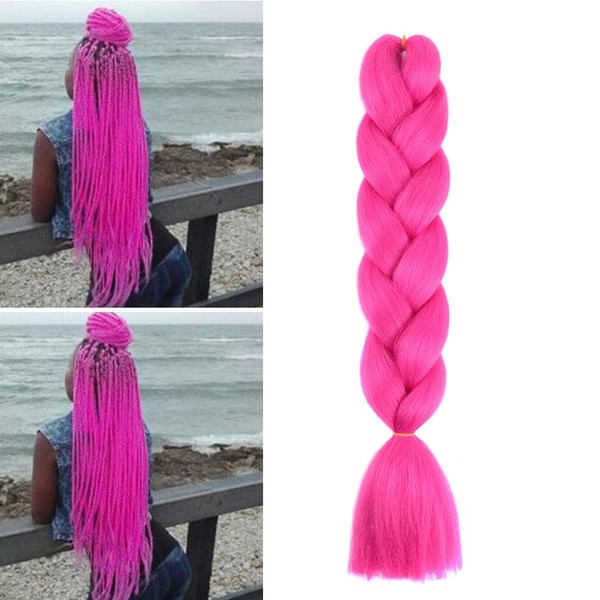 Braiding Hair Rose Red Kanekalon Braid Hair Extensions for Box