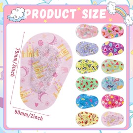 Panitay 60 Pieces Kids Girls Eye Patches Toddler Adhesive Patch Bulk Cotton Fabric Pad Breathable with Lazy Eye for Pediatric Amblyopia,12 Styles Regular Size