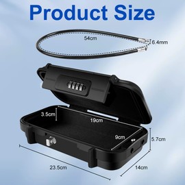 Flintronic Portable Safe Box with Code, Combination Security Case Lock Box, Waterproof Anti-Theft Mini Travel Safe, Portable Lock Box with Removable Wire Rope for Beach, Cars, Office, Vacation
