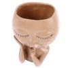 Girl Head Flowerpot Fadeless Durable Resin Face Planter Decorative Succulent