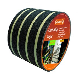 Anti Slip Traction Tape with Glow in The Dark, Non-Slip Grip Adhesive Tape to Indoor or Outdoor, Stair Steps, Tubs, Boats, Safety Grip Tape Non Skid Roll (Black, 10cm/4Inch x 10.6m/35Feet)