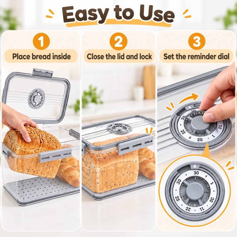Bread Storage Container for Kitchen Organization – 32.5 × 17.5