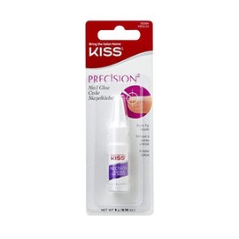 KISS Precision Nail Glue with Dosing Syringe 3 g - Quick-Drying Nail Glue for Sticking and Repairing Artificial Nails - Transparent