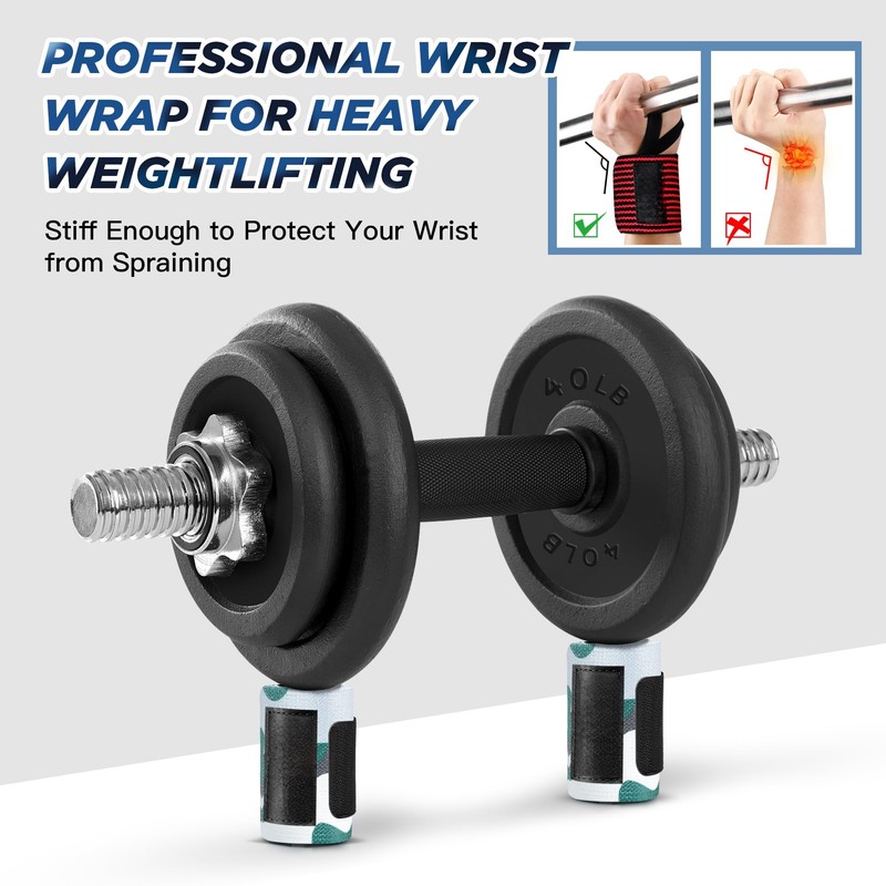 18'' Professional Wrist Wraps for Weightlifting 2PCS(IPF Approved),Heavy Duty Gym