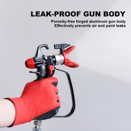 AEROPRO Tools Airless Paint Sprayer Gun with 5 Spray Tips & 10 Filters,3600PSI High Pressure Swivel Joint Airless Spray Gun kit for Home,Interior and Exterior Walls,Doors,Fences (Black)