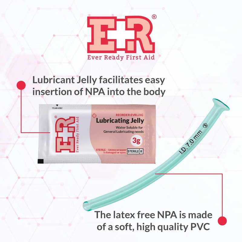 Ever Ready First Aid Nasopharyngeal Airway (NPA) with Packet of