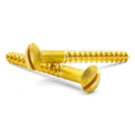 Hippo Hardware No.8 X 2" (4mm X 50mm) Solid Brass Slotted Raised Countersunk Head Wood Screws Gauge DIN95 (Pack of 10)