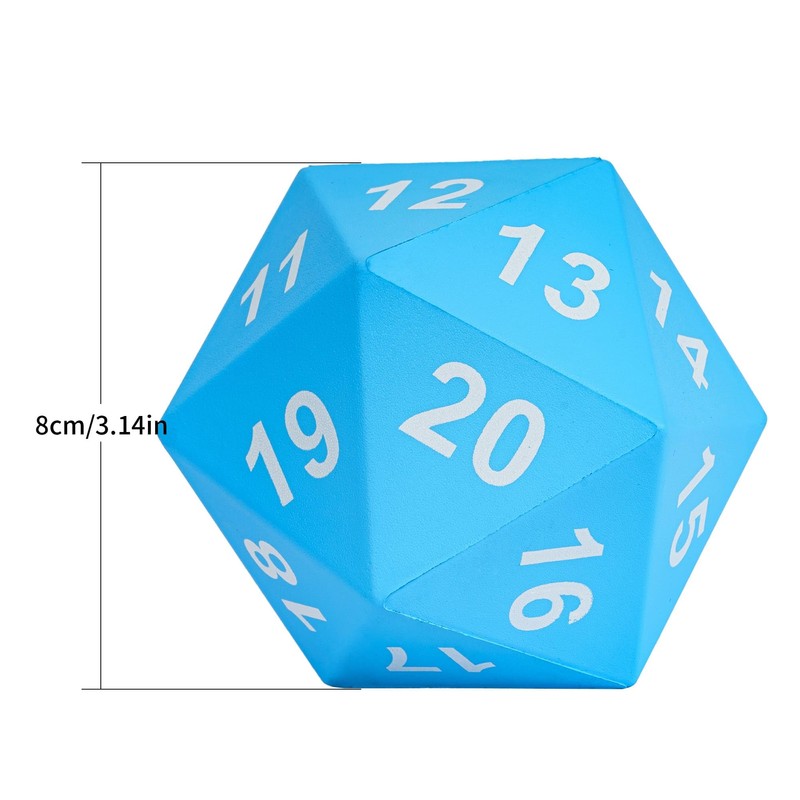 Cusdie 80mm Large 20-Sided Foam Dice - Stress Relief D20