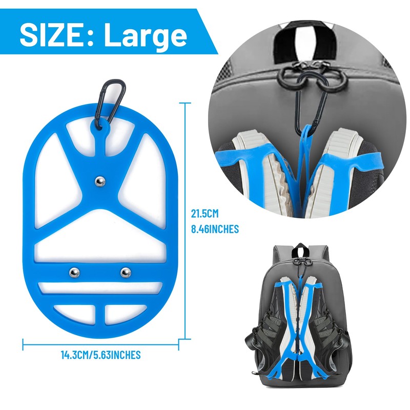 2 Pack Shoe Holster for Backpack with Clip Hanger, Shoe
