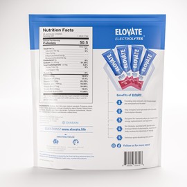 ELOVATE Electrolyte Drink Mix with 8 Grams of Glucose - Pack of 25 Electrolyte Hydration Blends Fruit Punch - Dextrose - Glucose Powder - Energy Drink
