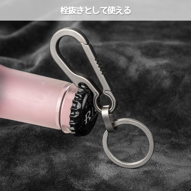 KALOLINNA Titanium Keychains, Set of 2, Carabiner Hook, Lightweight, Small,