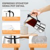 Mogrecha Clear Glass Moka Pot 4 Cup 220ml Stainless Steel