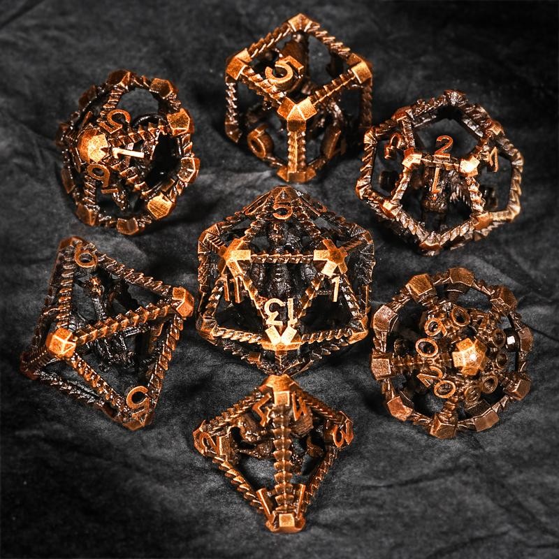 【DND Exclusive】Hollow Winged Dragon Dice - Spellcaster's Metal Dice Set:_old